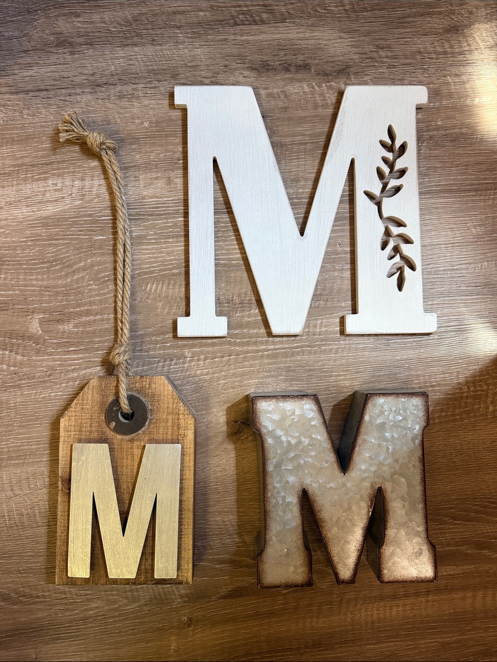 Letter M - set of 3. Decorative Wall Letters. M - Home Wall Decor